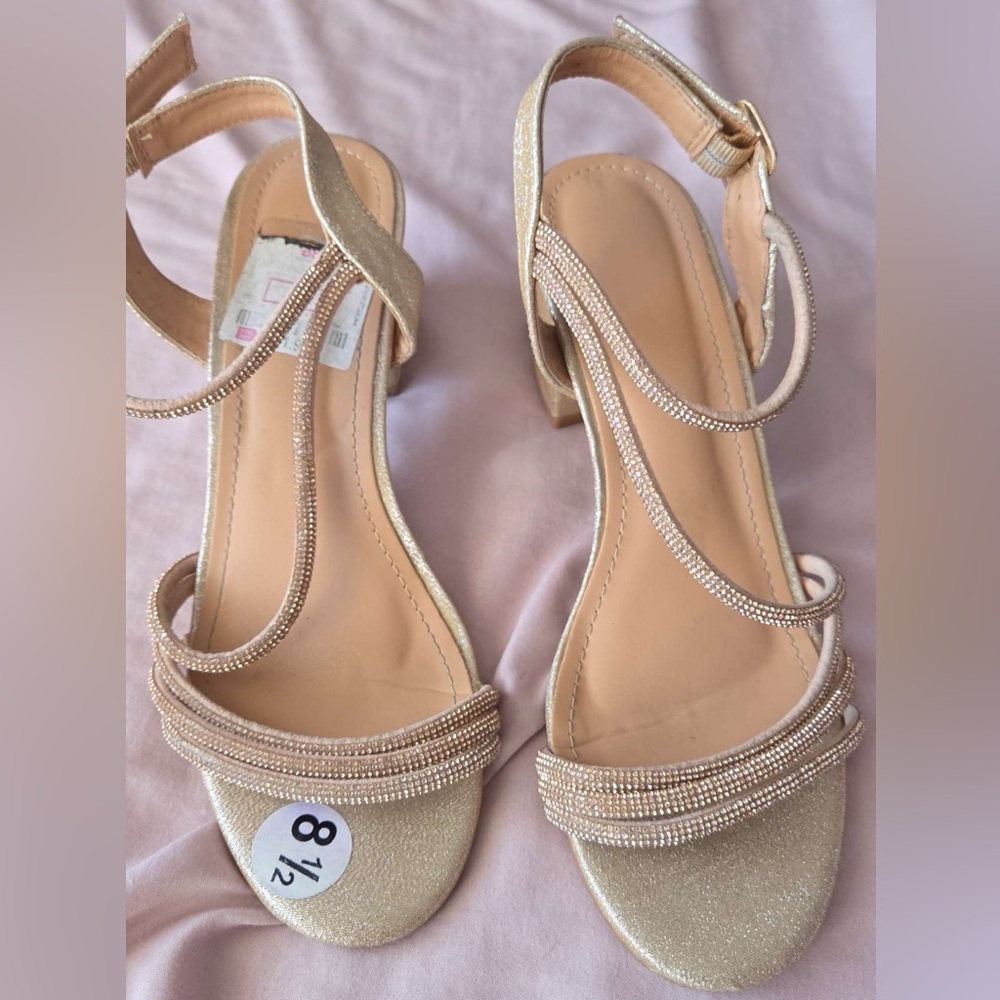 Chic Gold Strappy Heels